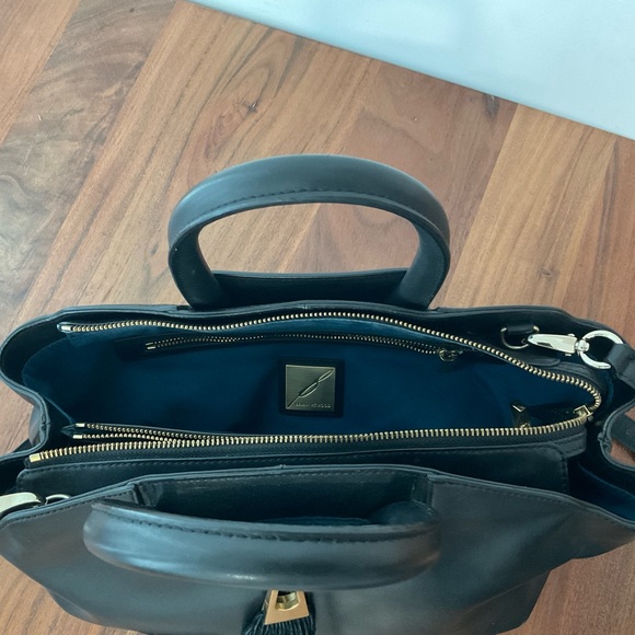 Black Leather Bag with Gold Accent - Brian Atwood - Picture 3 of 9